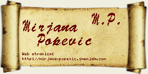 Mirjana Popević vizit kartica